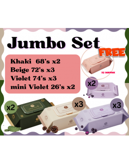 ENBLANC Korea Premium Wet Baby Wipes - Jumbo Set (Khaki / Violet / Beige / Indipink / Mini Violet)
