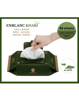 ENBLANC Korea Premium Wet Baby Wipes - Khaki (Cactus Extract) - 68's x1pack