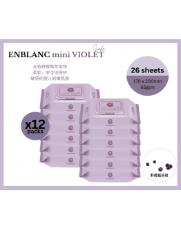 ENBLANC Korea Premium Wet Baby Wipes - mini Violet (Aronia Extract) - 26's x12packs / 24packs